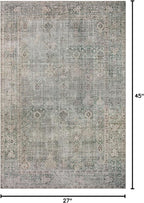 Loloi Chris Loves Julia Jules Collection JUL-08 Emerald/Antique Ivory 2'-3'' x 3'-9'', .13" Pile Height, Accent Rug