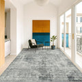 5x8 Large Entryway Rug Washable - Dark Blue and Gray Rug for Mudroom, Foyer, Hall, Living Room, Washable Low Pile Stain Resistent Slate Blue Décor