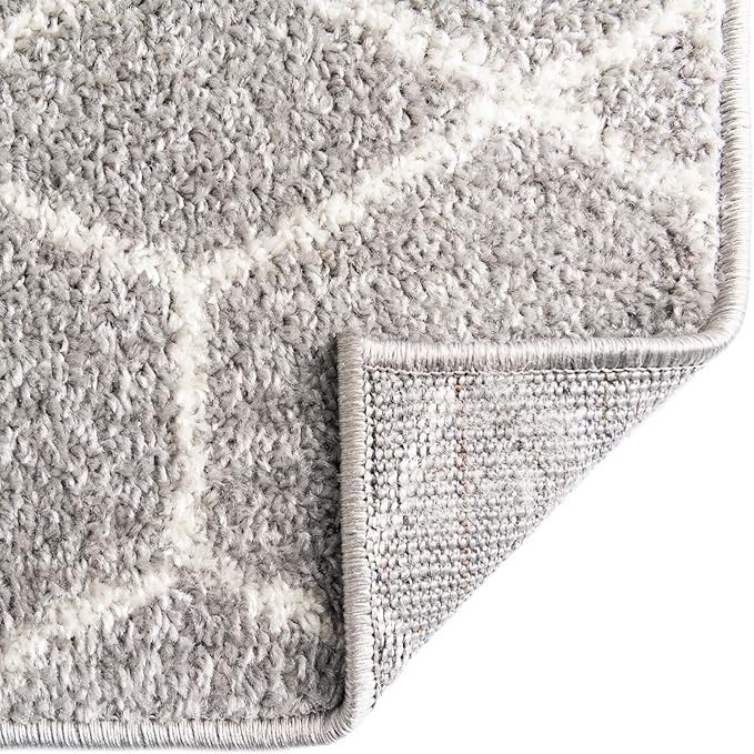 Unique Loom Trellis Frieze Collection Area Rug - Geometric (10' x 13', Light Gray/ Ivory)