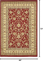 Unique Loom Voyage Collection Traditional Oriental Classic Intricate Design Area Rug (4' 0 x 6' 0 Rectangular, Red/Gold)