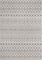 Unique Loom Outdoor Trellis Collection Area Rug - Tribal Trellis (10' x 14' 1" Rectangle, Gray/ Black)