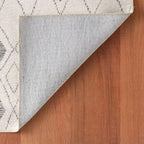 Dash & Albert Chandler Ivory Machine Washable Rug, 6 X 9 Feet, Ivory Geometric Pattern