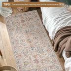Bavni Runner Rug, Machine Washable Rugs for Bedroom 2x10, Non Slip Boho Rugs with Rubber Backing, Ultra-Thin Folable Rug Runner for Hallways Bathroom, Retro Multi