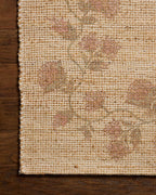 Loloi Chris Loves Julia Rue Collection RUE-05 Natural/Multi 2'-3" x 3'-9" Accent Rug Jute Neutral Floral Living Room Bedroom Rug