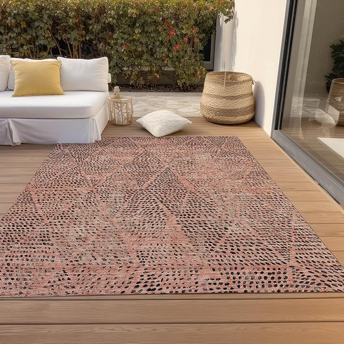 Addison Rugs Chantille ACN591 Salmon 3' x 5' Indoor Outdoor Area Rug, Easy Clean, Machine Washable, Non Shedding, Bedroom, Living Room, Dining Room, Kitchen, Patio Rug