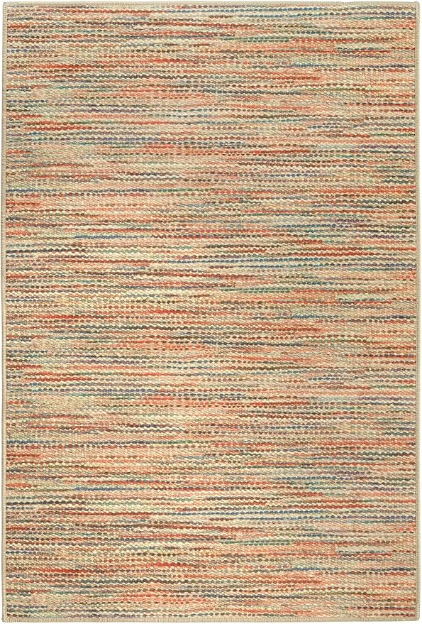 Dash & Albert Clay Natural Machine Washable Rug, 7.5 X 9.5 Feet, Multicolored Stripe Pattern