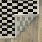 Rugshop Black and White Checkered Area Rug – High-Contrast Grid Pattern Carpet for Living Room, Bedroom, or Dorm – Trendy Contemporary Soft Floor Décor 4' x 6' Black