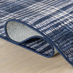 Dash & Albert Denim Plaid Blue Machine Washable Rug, 6 X 9 Feet, Blue/White Plaid Pattern