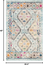 SAFAVIEH Madison Collection Accent Rug - 2'2" x 4', Blue & Yellow, Boho Diamond Distressed Design, Non-Shedding & Easy Care, Ideal for High Traffic Areas in Entryway, Living Room, Bedroom (MAD418K)