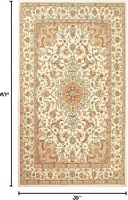 COMSLE Boho Area Rug, 3' x 5' Machine Washable Rugs for Entryway Faux Wool Large Rugs Distressed Throw Rug Non-Slip Floor Carpet for Indoor Bedroom Kitchen Living Room Cream/Beige-2