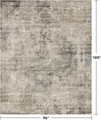 Farmhouse Brown Rugs for Living Room 8x10 - Taupe Rustic Minimalist Area Rug for Dining Room, Large Bedroom, Washable Foldable Dark Academy Décor