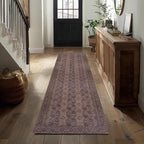Kuden 2'6"x7' Runner Rug, Machine Washable Area Rug with Non-Slip Backing, Vintage Style, Soft, Easy Clean, Low Pile Rug for Hallway, Entryway, Kitchen, Bedroom