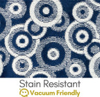Custom Size Blue Hallway Runner Rug | Cut to Length 2'3" x 7' (Runner) | Non-Slip & Machine Washable | REMNAZ