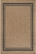 Beverly Rug Easy Jute Bordered Rug 5x7 Washable Durable Indoor Outdoor Area Rugs for Living Dining Room Patio Office Stain Resistant Non Shedding Casual Indoor Outside Carpet 5 x 7 Natural