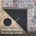 Bloom Rugs Washable Non-Slip 9' x 12' Rug - Red/Blue Traditional Medallion Area Rug for Living Room, Bedroom, Dining Room, and Kitchen - Exact Size: 9' x 12'