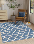 Rugs.com Lattice Collection Rug – 8x11 Light Blue Medium-Pile Rug Perfect for Living Rooms, Large Dining Rooms, Open Floorplans