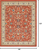 Rugs.com Yasmin Collection Rug – 8' x 10' Terracotta Medium Rug Perfect for Living Rooms, Large Dining Rooms, Open Floorplans