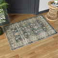 Dripex Vintage Collection Washable Area Rug - 2x3 Door Mat Small Entryway Rug Distressed Non-Slip Low-Pile Floor Carpet for Indoor Front Entrance Kitchen Bathroom Living Room Bedroom
