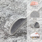 10x12 Area Rug Living Room Rugs - Washable Neutral Modern Abstract Soft Thin Rug Indoor Floor No Slip Rug Carpet for Bedroom Under Dining Table Home Office Decor - Light Gray