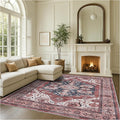 Fame Rugs Turkish Rug. Washable Vintage Oriental Antique Inspired Traditional Doormat Small Modern Area Rugs Luxury Entryway Entry Bedroom Bathroom Kitchen (404RR, 9' x 12')