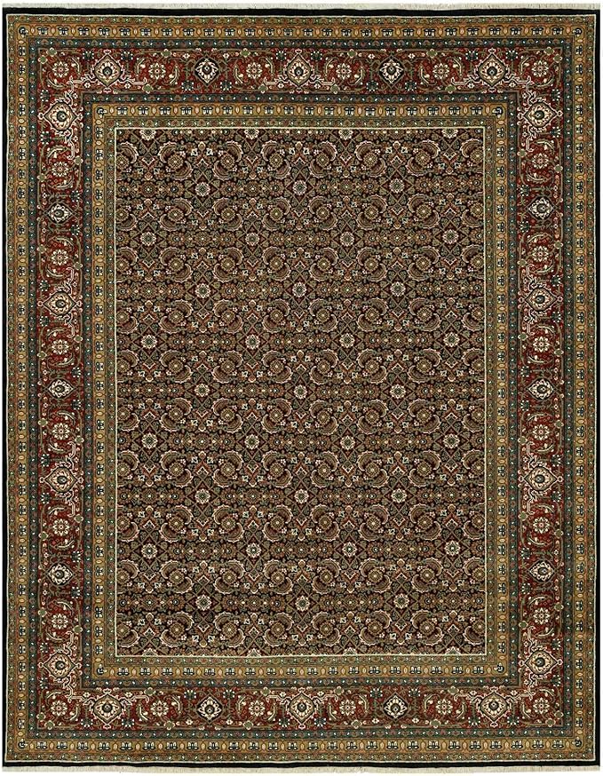 Blue Denser Weave All Over Fish Pattern Heritta Design Soft Vibrant Wool Hand Knotted Rug(7'10"x10')