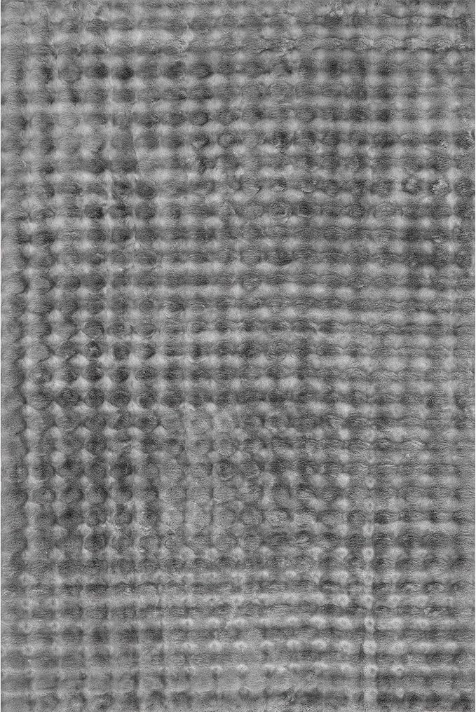 nuLOOM Jeni Dark Grey, 2' x 3', Solid Faux Rabbit, Fluffy and Cozy, High Traffic, Stain Resistant, Easy Clean, Durable Washable Area Rug for Bedroom, Living Room, Dining, Den, Foyer, Entryway