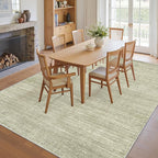 Art&Tuft Washable Rugs 8x10, Area Rugs for Living Room - Non Slip and Stain Resistant Soft Thin Low Pile 8x10 Rug for Bedroom, Dining Room, Kitchen, Office, Green