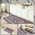 Fame Rugs Turkish Rug. Washable Vintage Oriental Antique Inspired Traditional Doormat Small Modern Area Rugs Luxury Entryway Entry Bedroom Bathroom Kitchen (400RN, 4'9 x 6'9)