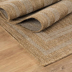 Beverly Rug Easy Jute Framed Border Rug 8x10 Washable Durable Indoor Outdoor Area Rugs for Living Dining Room Patio Office Stain Resistant Non Shedding Casual Indoor Outside Carpet 8 x 10 Natural