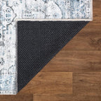 Bloom Rugs Washable Non-Slip 10x14 Rug - Ivory/Blue/Gray Traditional Oriental Area Rug for Living Room, Bedroom, Dining Room, and Kitchen - Exact Size: 10' x 14'