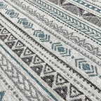 Alfa Rich 7x10 Blue Gray White Washable Area Rugs for Living Room Bedroom Kitchen Cotton Decor Rug