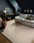 Loloi Chris Loves Julia Calvin Collection CLV-02 Ivory/Oatmeal 5'-3" x 7'-6" Area Rug Checkered Neutral Soft Living Room Bedroom Carpet