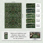 4x6 Dark Green Floral Boho Area Rug,Low-Pile Stain Resistant Non-Slip Machine Washable Carpet for Living Room,Bedroom, Kitchen,Entryway,Dining Room, Nursery