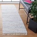 SAFAVIEH Rag Rug Collection Runner Rug - 2'3" x 12', Ivory & Multi, Handmade Boho Stripe Cotton, Ideal for High Traffic Areas in Living Room, Bedroom (RAR121G)
