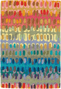 Dash and Albert Paint Chip Wool Area Rug - 3' x 5' Multicolor Graphic Hand Micro Hooked Accent Rug - Durable, High Traffic Areas Hallway, Living Room, Stairs