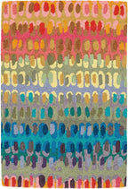 Dash and Albert Paint Chip Wool Area Rug - 6' x 9' Multicolor Graphic Hand Micro Hooked Accent Rug - Durable, High Traffic Areas Hallway, Living Room, Stairs