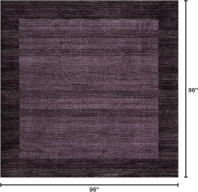 Rugs.com Angelica Collection Rug – 8 Ft Square Violet Medium Rug Perfect for Living Rooms, Kitchens, Entryways