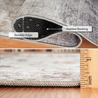 ReaLife Rugs Machine Washable Area Rug - Living Room Bedroom Bathroom Kitchen Entryway Office - Padded Low Pile Stain Resistant Premium - Modern Abstract Contemporary - Quinn - Beige 5' x 7'