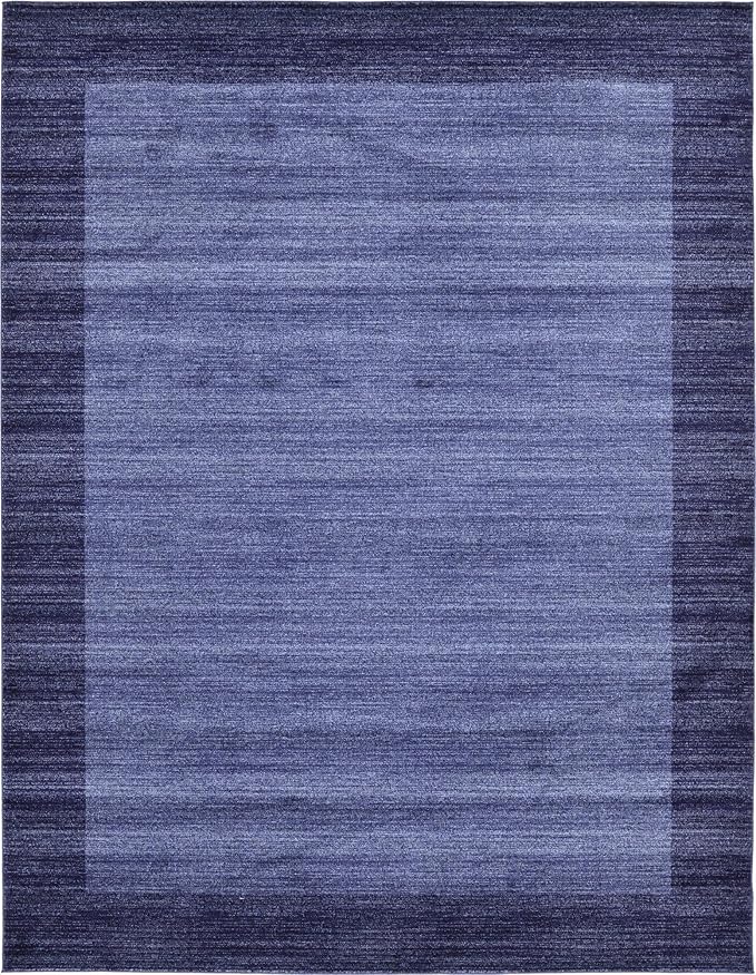 Rugs.com Angelica Collection Rug – 10' x 13' Navy Blue Medium Rug Perfect for Living Rooms, Large Dining Rooms, Open Floorplans