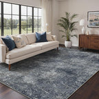 Bavni 6x9 Area Rugs Machine Washable Rug for Living Room, Modern Printed Rug Indoor Soft Area Rug for Bedroom Dining Room, Ultra-Thin Low Pile Carpet with Non Slip Rubber Backing, Dark Gray