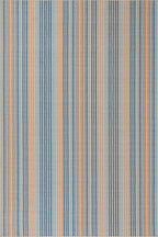 Dash & Albert Tyne Blue Machine Washable Rug, Runner-2.5 X 8 Feet, Blue/Tan Stripe Pattern