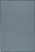 Dash & Albert Herringbone Navy Machine Washable Rug, 9.5 X 13.5 Feet, Blue Geometric Pattern