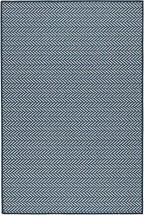 Dash & Albert Herringbone Navy Machine Washable Rug, 9.5 X 13.5 Feet, Blue Geometric Pattern