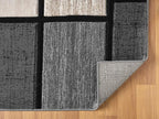 Geometric 8x10 Area Rug - Decorative Home & Office Rug - Non-Fading Polyester Material - Carpet Modern Abstract Rug Living Room Dining Bedroom Rug - Sand 8x10