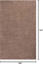 Eyely UES100J-9 Supersoft Haze Solid Low-Pile Indoor Area Rug Casual;Contemporary;Solid;Traditional, Bedroom, Kitchen, Living Room, Easy-Cleaning, Non-Shedding, 9 X 12, Brown