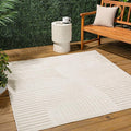 JONATHAN Y Hallie High-Low Curve Ivory/Cream 6x6 Square Indoor/Outdoor Area Rug, Minimalist, Pet Friendly, Non-Shedding, Stain Resistant, Hose-Washable for Backyard, Patio, Porch (SCN100B-6SQ)