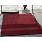M+A Matting WaterHog Diamond | Commercial-Grade Entrance Mat with Rubber Border – Indoor/Outdoor, Quick Drying, Stain Resistant Door Mat (Red/Black, 4' x 8')