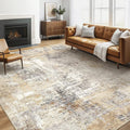 6x8 Area Rug Living Room: Large Washable Abstract Modern Soft Rugs Stain Resistant Indoor Floor Non-Slip Accent Carpet for Bedroom Nursery Playroom Dining Room Office Dorm Home Decor- Grey Gold
