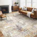 6x8 Area Rug Living Room: Large Washable Abstract Modern Soft Rugs Stain Resistant Indoor Floor Non-Slip Accent Carpet for Bedroom Nursery Playroom Dining Room Office Dorm Home Decor- Grey Gold