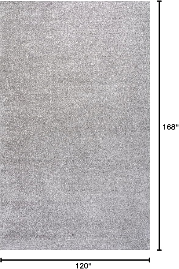 Eyely UES100K-14 Supersoft Haze Solid Low-Pile Indoor Area Rug, Coastal, Bohemian, Minimalist, Classic, Casual for Bedroom,Kitchen,Living Room,Non Shedding,Easy-Washing, Gray, 10 X 14